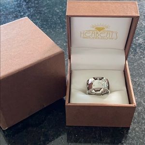 STEELX Thick Band Ring with Crystals Size:9